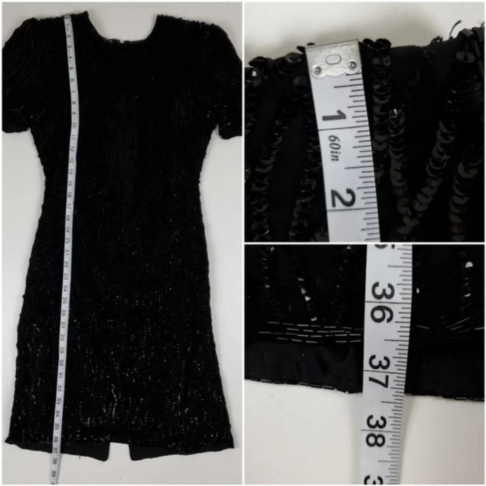 Vintage Laurence Kozar black sequined dress - Picture 5 of 11
